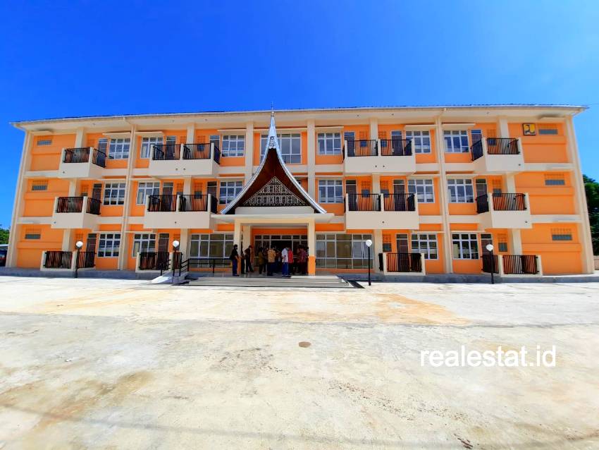 Rumah Susun Mahasiswa Kabupaten Pesisir Selatan dibangun oleh Satuan Kerja Non Vertikal Tertentu (SNVT) Penyediaan Perumahan Provinsi Sumatera Barat. (Foto: Dok. Kementerian PUPR)