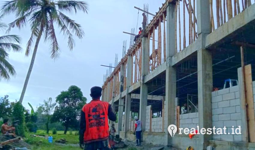 Pembangunan Rusunawa Pondok Pesantren Walisongo di Poso, Sulawesi Tengah (Foto: Dok. Kementerian PUPR)