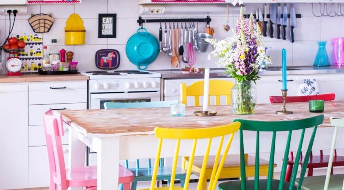 interior ruang makan berwarna, dekorasi ruang makan colourful, inspirasi dekorasi ruang makan