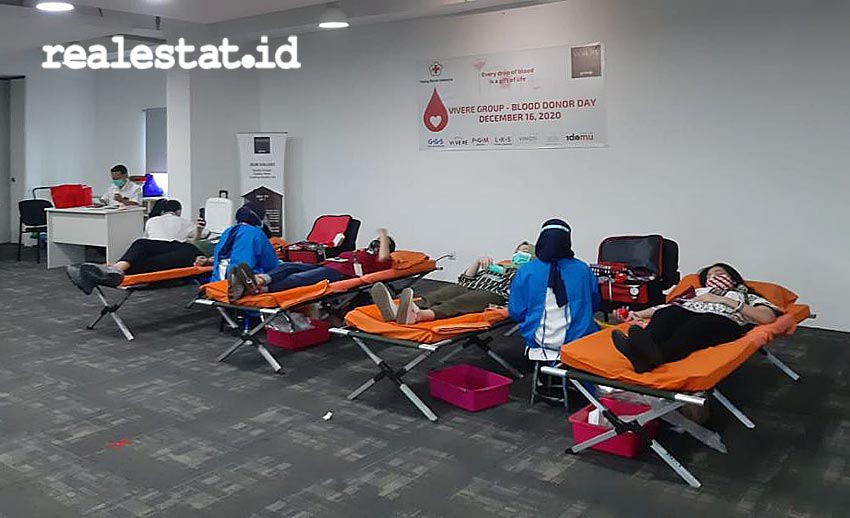 Peserta donor darah di kegiatan sosial Vivere Peduli. (Foto: dok. Vivere Group)