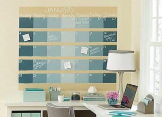 kalender dinding chalkboard, inspirasi desain kalender dinding, chalkboard wall calender