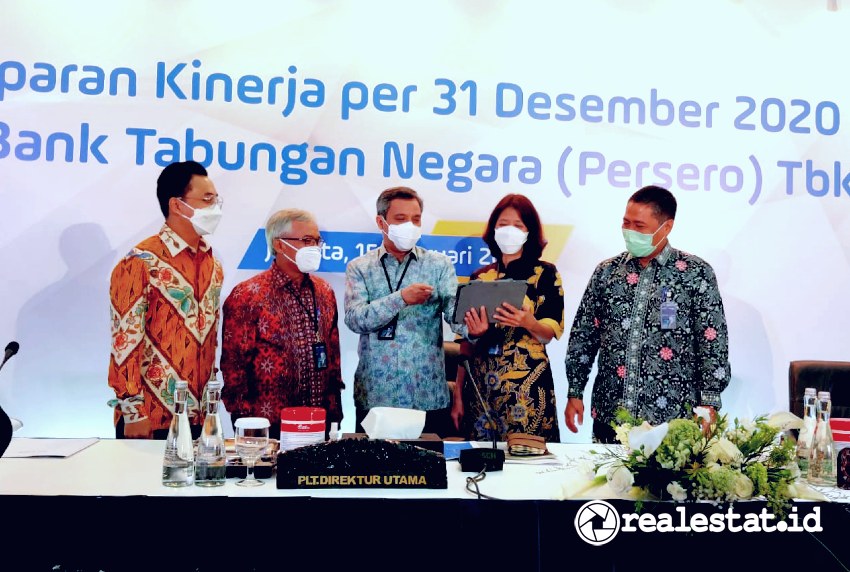 Jajaran Direksi PT Bank Tabungan Negara (Persero), Tbk, seusai acara Paparan Kinerja per 31 Desember 2020 (Foto: Dok. Bank BTN)
