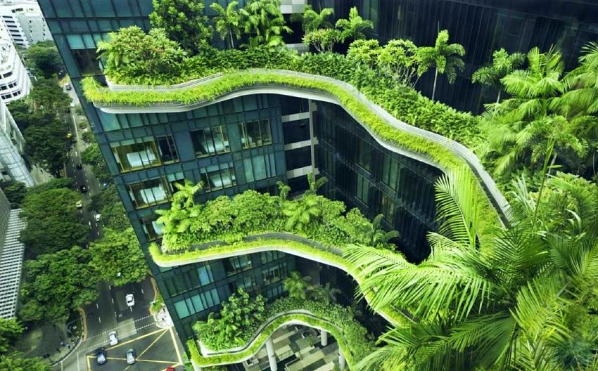 Bangunan ramah lingkungan di Singapura. (Foto: Twitter @WorldGBC)