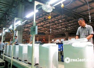 proses produksi di pabrik mesin cuci sharp karawang kiic realestat.id dok