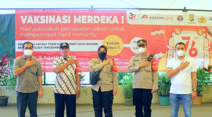 Kota Modern Bersama Polsek Tangerang Gelar Vaksinasi Merdeka Modernland Realty realestat.id dok