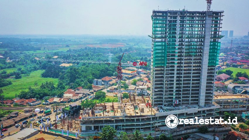 Progres pembangunan Apartemen Cisauk Point (Foto: Dok. Adhi Commuter Properti)
