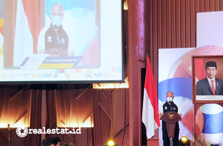 Menteri PUPR, Basuki Hadimuljono di peringatan Hapernas 2021 (Foto: Dok. Kementerian PUPR)