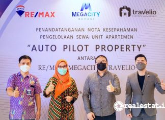 penandatanganan kerja sama auto pilot property MEGACITY Travelio RE-MAX Indonesia realestat.id dok