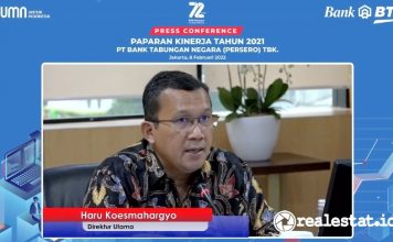 Paparan Kinerja Tahun 2021 PT Bank Tabungan Negara BTN Haru Koesmahargyo realestat.id dok