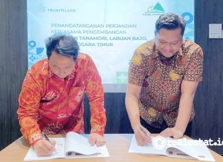 Penandatanganan perjanjian kerja sama Triniti Land dengan PT Tanamori Makmur Indonesia dan PT Flores Prosperindo untuk membangun proyek di Tana Mori, Labuan Bajo, NTT realestat.id dok