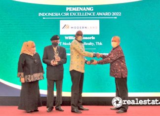 PT Modernland Realty Tbk Raih Penghargaan Indonesia CSR Excellence Award 2022 realestat.id dok