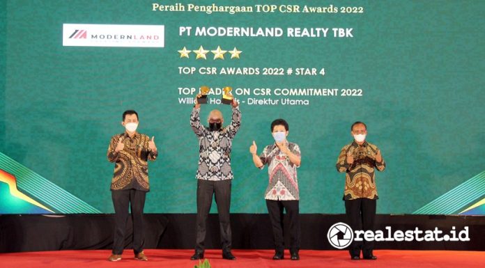 Modernland Realty Raih Penghargaan di Ajang TOP CSR Awards 2022 realestat.id dok