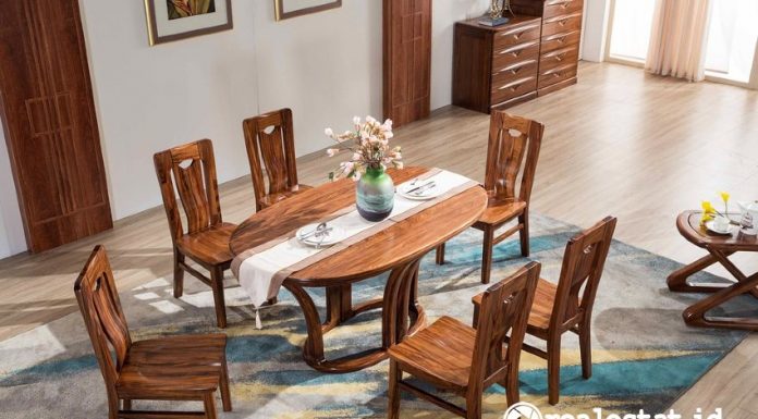 furnitur meja kursi kayu dekorasi desain ruang makan untuk diet realestat.id dok