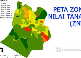 Peta Zona Nilai Tanah ZNT ATR BPN realestat.id dok