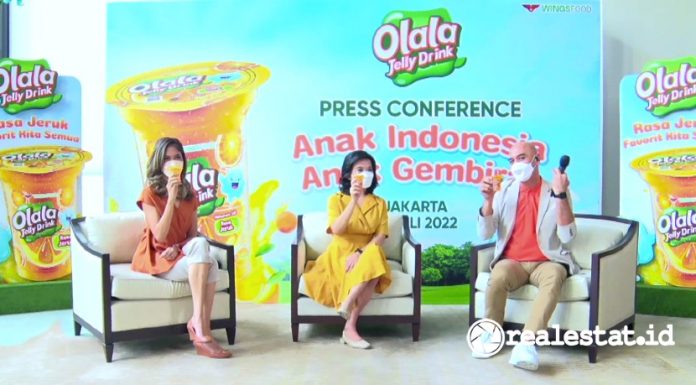 Olala Jelly Drink Rasa Jeruk Wings Food Kampanye Anak Indonesia Anak Gembira realestat.id dok