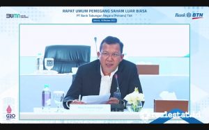 Haru Koesmahargyo, Direktur Utama Bank BTN dalam Rapat Umum Pemegang Saham Luar Biasa (RUPS-LB), 18 Oktober 2022 (Foto: realestat.id)
