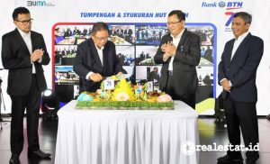 Acara Potong Tumpeng dalam rangka Perayaan HUT Bank BTN ke-73 di Jakarta, Kamis (9/2/2023).