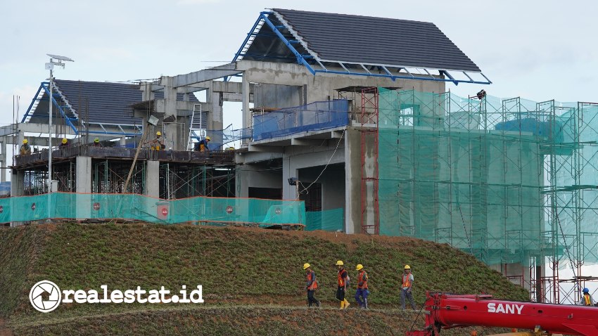 Progres pembangunan Rumah tapak jabatan menteri di IKN Nusantara. (Foto: Kementerian PUPR)
