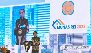 Presiden Jokowi saat membuka Munas REI XVII Tahun 2023. (Foto: Istimewa)