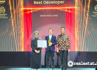 Sinar Mas Land Raih Penghargaan Best Developer di Ajang PropertyGuru Indonesia Property Awards 2023 realestat.id dok