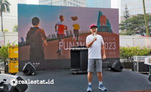 Boyke Gozali, Founder Paradise Indonesia saat acara Fun Walk, Ahad 29 Oktober 2023. (Foto: Dok. realestat.id)