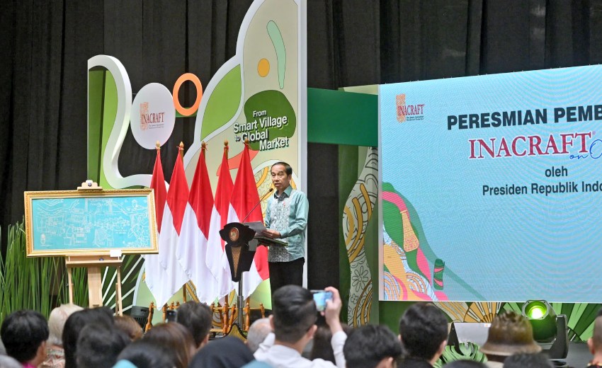 Presiden Jokowi saat membuka Pameran INACRAFT on October 2023. (Foto: Dok. setneg.go.id)