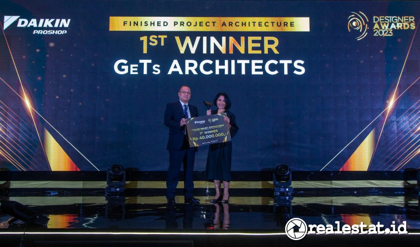 GeTs Architect menjadi pemenang pertama dalam kategori Finished Project Daikin Proshop Designer Awards 2023