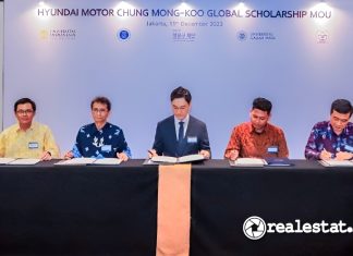 Penandatanganan MoU President University Hyundai Motor Chung Mong-Koo Global Scholarship realestat.id dok