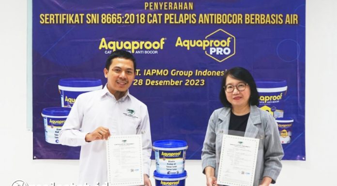Pertama di Indonesia Aquaproof Pro Raih SNI Pelapis Antibocor Berbasis Air realestat.id dok