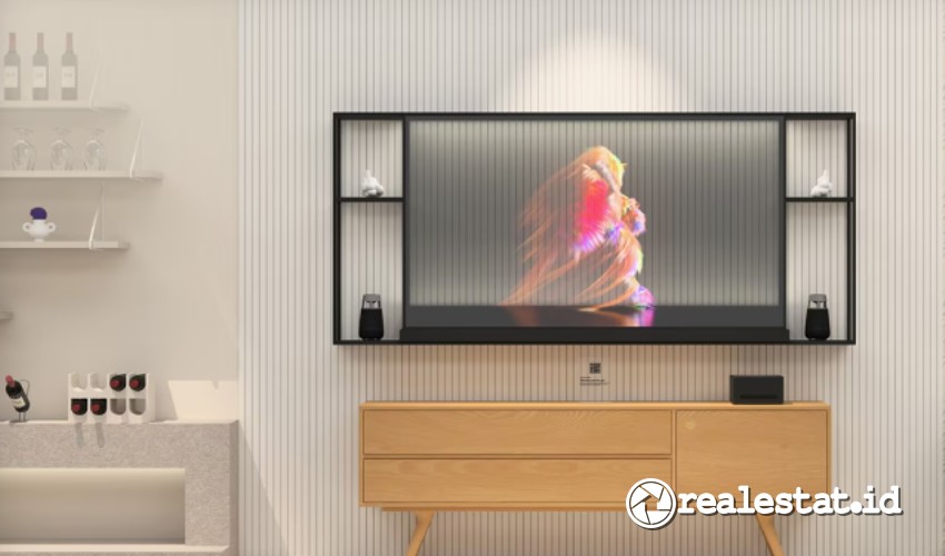 4K LG Signature OLED TV yang diciptakan dengan teknologi transparan dan nirkabel. (Sumber: LG Electronics)