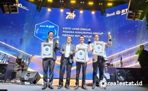 Vista Land Group mendapat penghargaan dalam acara 'Bank BTN's Most Valuable Developer Dinner Gathering' (Foto: istimewa)