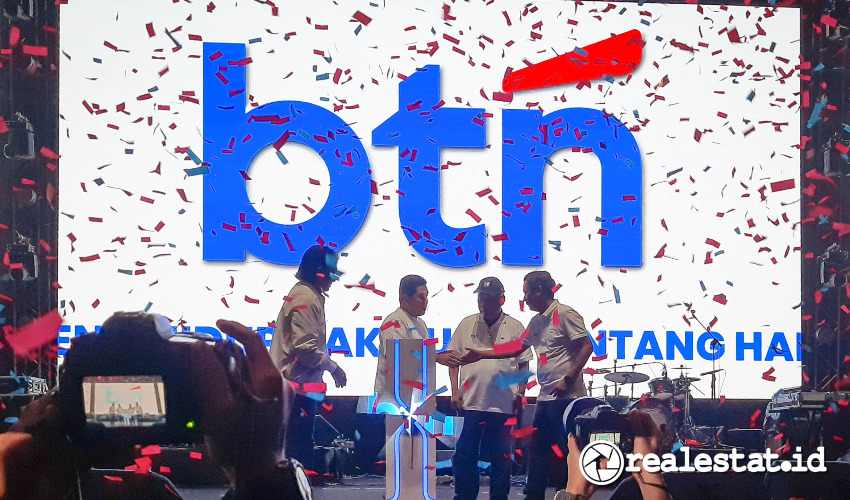 Hadir dalam seremoni launcing logo terbaru BTN, Menteri BUMN Erick Thohir dan Menteri PUPR Basuki Hadimuljono