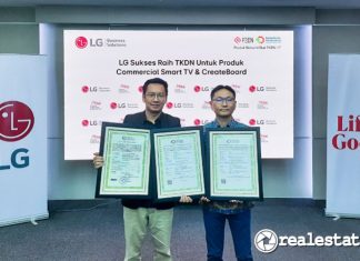 LG Indonesia raih Tingkat Komponen Dalam Negeri (TKDN) bagi dua produk di lini bisnis Digital Display, yakni Commercial Smart TV dan CreateBoard-RealEstat.id