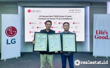 LG Indonesia raih Tingkat Komponen Dalam Negeri (TKDN) bagi dua produk di lini bisnis Digital Display, yakni Commercial Smart TV dan CreateBoard-RealEstat.id