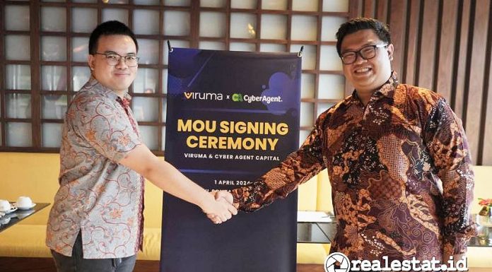 Viruma Indonesia Jalin Kerjasama dengan Perusahaan Modal Ventura asal Jepang Cyber Agent Capital di Hotel JHL Solitaire, Serpong, Tangerang.