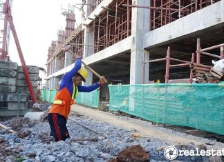 Pekerja Pembangunan Rusun ASN Semarang Jawa Tengah Kementerian PUPR realestat.id dok