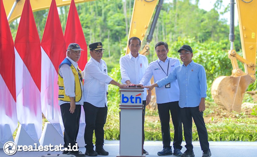 Presiden Joko Widodo memimpin prosesi groundbreaking Pembangunan Head Office Bank BTN di IKN Nusantara (Foto: Istimewa)
