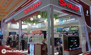 Tampilan booth Sharp di acara Jakarta Fair Kemayoran 2024 (Foto: Istimewa) 