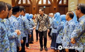 Menteri ATR/Kepala BPN, Agus Harimurti Yudhoyono pada acara pengukuhan PP IPPAT, Senin, 15 Juli 2024. (Foto: Dok. ATR/BPN)