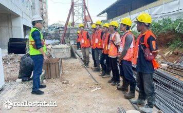 Pekerja Konstruksi Proyek Rusun ASN PUPR Jawa Tengah Sertifikasi K3 realestat.id dok