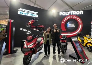 Polytron mengusung motor listrik Fox Electric di Gaikindo Indonesia International Auto Show (GIIAS) 2024, ICE BSD, Tangerang. (Foto: Polytron)