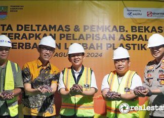 Aspal Limbah Plastik Kota Deltamas Pemkab Bekasi Sinar Mas Land realestat.id dok