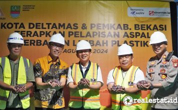 Aspal Limbah Plastik Kota Deltamas Pemkab Bekasi Sinar Mas Land realestat.id dok