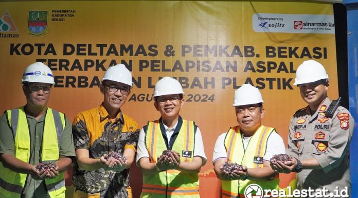 Aspal Limbah Plastik Kota Deltamas Pemkab Bekasi Sinar Mas Land realestat.id dok