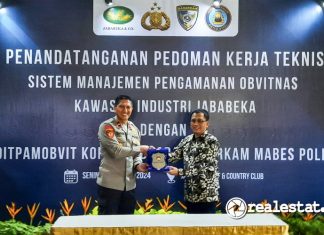 Penandatanganan Pedoman Kerja Teknis Sistem Manajemen Pengamanan Obvitnas (Objek Vital Nasional) Kawasan Industri Jababeka dengan Polri-RealEstat.id-Adhitya Putra