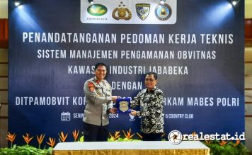 Penandatanganan Pedoman Kerja Teknis Sistem Manajemen Pengamanan Obvitnas (Objek Vital Nasional) Kawasan Industri Jababeka dengan Polri-RealEstat.id-Adhitya Putra