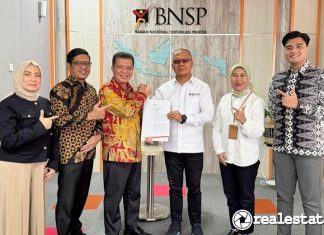 LSP Area Terima Lisensi SJJ dari BNSP Realestat.id dok