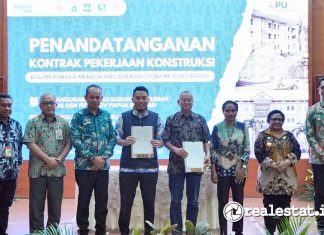 Penandatanganan Kontrak Paket Pekerjaan Pembangunan Rumah Susun dan Rumah Khusus di Daerah Otonomi Baru (DOB) Papua Kementerian PUPR Realestat.id dok