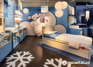 Ruang pameran Bangun Lelapmu IKEA berfokus pada penyediaan perabot furniture dengan pendekatan holistik terhadap kualitas tidur-RealEstat.id-Adhitya Putra