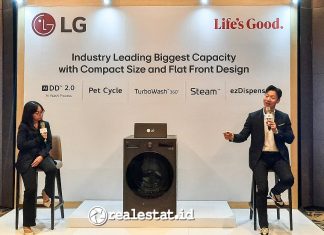 Jay Jang, Marketing and Relations Director LG Electronics Indonesia menerangkan kelebihan dari Washing Machine front loading AI DD 2.0 terbaru-RealEstat.id-Adhitya Putra